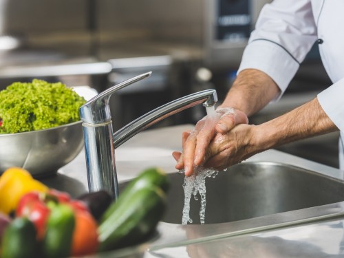 washing hands