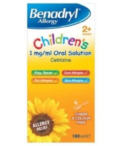 Benadryl Allergy Relief 1mg Solution Childrens 100ml Pack