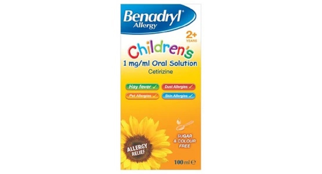 Benadryl Allergy Relief 1mg Solution Childrens 100ml Pack