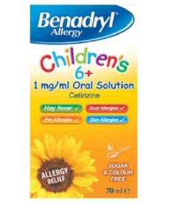 Benadryl Allergy Relief 1mg Solution Childrens 6+ 70ml Pack