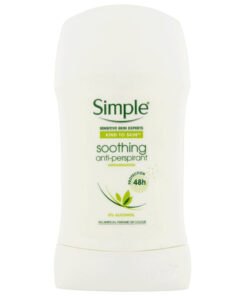 Simple Antiperspirant Stick Soothing for Sensitive Skin 40ml Pack