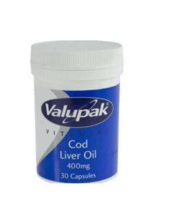 Valupak Cod Liver Oil Capsules 400mg - Pack of 30