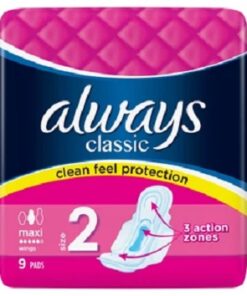 Always Classic Maxi Pads Size 2 Pack of 9