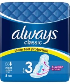 Always Classic Night Size 3 Pads Pack of 8